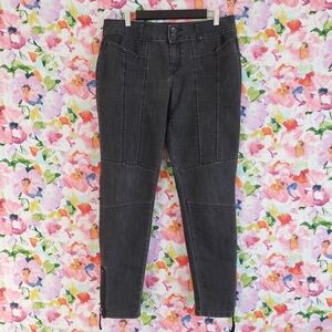 Simply Vera Wang Pull-On Black Jeans Women's Size 14 Stretch Denim Pants